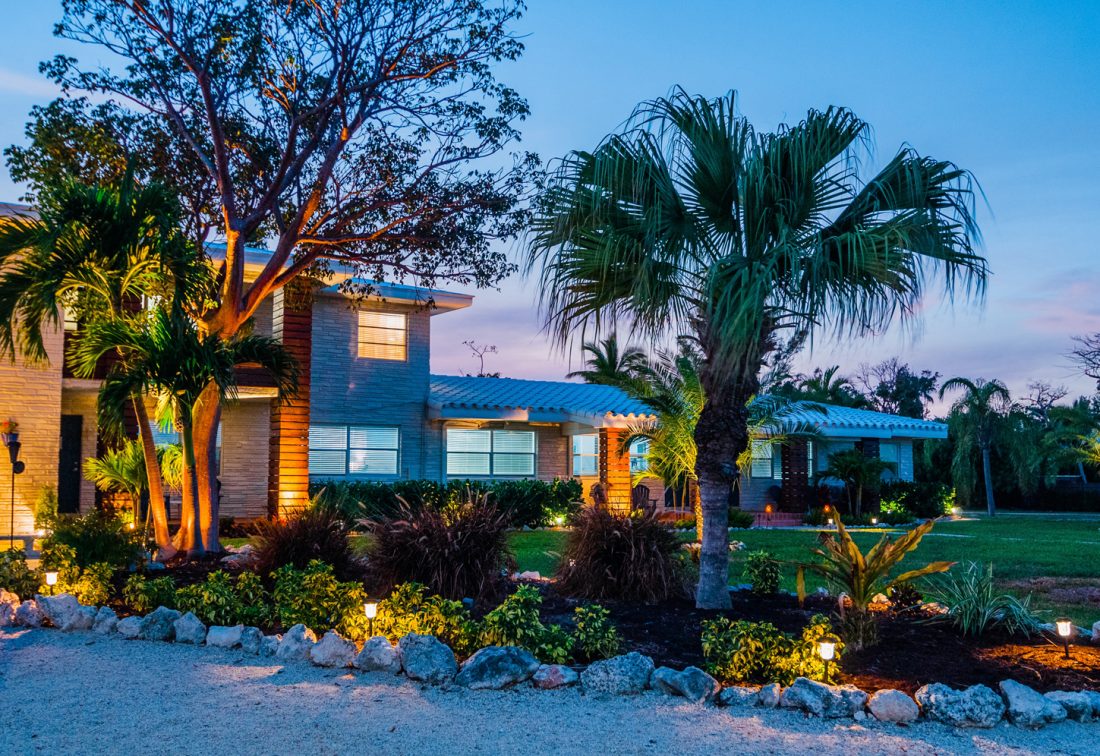 Seascape Resort & Marina waterfront at night in Marathon, Florida Keys